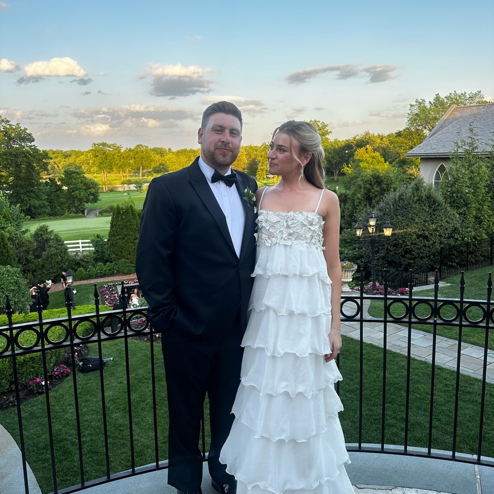 Elegant White Tiered Dress